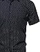 Classic Patterned Short Sleeve Button Down Shirt Navy Size XL