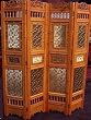 Roman Shabby Room Divider Screen 4 Panel Wooden Frame
