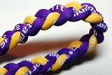 20 Purple/Yellow Titanium Sport Tornado Baseball/Softball Necklace