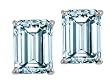3.00 cttw Genuine 8x6 Emerald Cut Aquamarine Earrings - 14kt White Gold