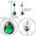 EVER FAITH Cubic Zirconia May Birthstone Tear Drop Wedding Prom Dangle Earrings Green Silver-Tone