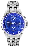 André Belfort - Fuseau Horaire bleu - Montre Homme - Bracelet en Acier Inoxydable