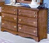 Dark Maple Bedroom Dresser With Six Drawers