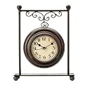 Metal Mantle Scroll Clock - Brown