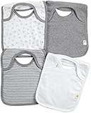 Burt's Bees Baby Unisex Baby 4 Pack Bibs (Baby) - Heather Grey