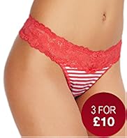 Low Rise Floral Lace Thong