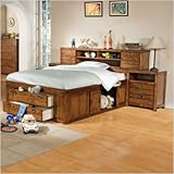 Mission Storage Bedroom Set in Oak Size: Twin