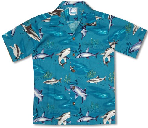 Sharks! Boys Hawaiian Aloha Shirt