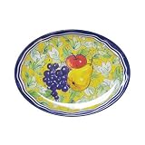 Le Cadeaux Triple Weight Melamine 12 Inch Oval Serving Platter, Cassis by 