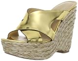 Nine West Women’s Makenice Wedge Sandal,Gold,10 M US