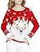 V28®Women Girl Christmas Cute Santa Embroidered Knitted Deer Pullover Sweater Jumper