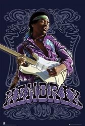 Jimi Hendrix (1969, Purple) Music Poster Print - 24" X 36"