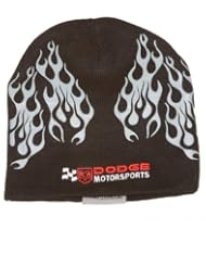 Dodge Motorsports Fire Wheels Black Cuffless Knit Beanie by Team Industries