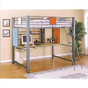 Teen Trends Full Loft Study Desk Bunk Bed