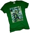 Green Lantern -- Comic Panels -- Justice League Crop Sleeve Fitted Juniors T-Shirt