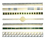 Premium Metallic Tattoos - 75+ Gold, Silver, Black & Turquoise Shimmer Designs. Temporary Fake Jewelry Tattoos - Bracelets, Feathers, Wrist & Arm Bands, & More by Terra Tattoos (Chloe)