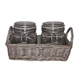 Storage Jars in Wicker Basket