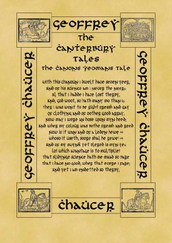 6" x 4" (15cm x 10cm) Heavyweight Parchment Card Greetings Card Geoffrey Chaucer Canterbury Tales The Canons Yeomans Tale