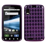 Flexible Plastic TPU Phone Protector Cover Case Light Purple Checkered For  ....