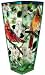 Dogwood Cardinals Painted Art Glass Flower Vase