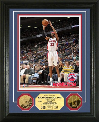 Highland Mint Detroit Pistons Richard Hamilton 24K Gold Coint Photo Mint