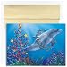 Dolphin Wrapped In Ribbon Tropical Holiday Cards -