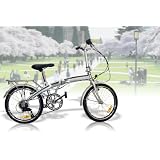 New 20" Folding Bicycle SHIMANO 6 Speed Bike Fold Storage Silver