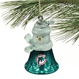 Miami Dolphins Snowman Bell Ornament