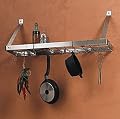Hammered Steel with Chrome Bookshelf Pot Rack