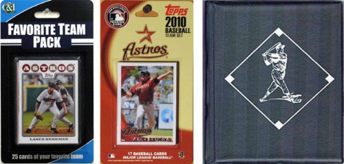MLB Houston Astros Licensed 2010 Topps Team Set and Favorite Player Trading Cards Plus Storage Album