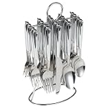 Cambridge Silversmiths Caravel 20-Piece Chrome Flatware Set with Hanging Rack, Service for 4