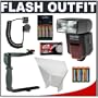 Phoenix DZBIS-112iTTL Digital Autofocus Flash (i-TTL, D-TTL, TTL) + 8 Batteries & Charger + Flash Bounce Reflector + TTL Flash Cord + Stroboframe 350 Flash Bracket for Nikon D40, D60, D3000, D3100, D5000, D5100, D7000, D300s, D3 & D3s Digital SLR Cameras