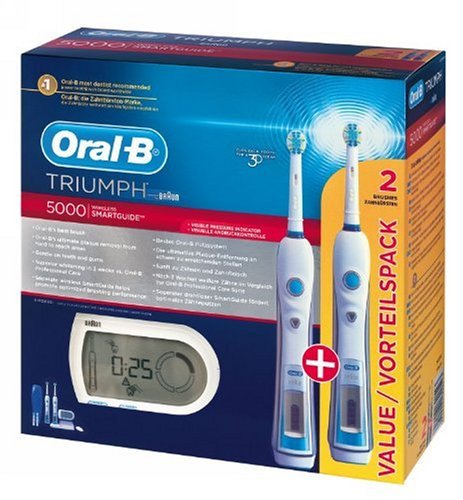 Braun Oral-B Triumph 5000 Elektrische Premium-Zahnbürste mit SmartGuide und zweiter Zahnbürste (limitierte Edition)