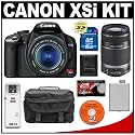 Canon Digital Rebel XSi Digital SLR Camera (Black) with EF-S 18-55mm IS & 55-250mm IS Lens + 16GB Card + Battery + Case + Cameta Bonus Accessory Kit