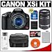 Canon Digital Rebel XSi Digital SLR Camera (Black) with EF-S 18-55mm IS & 55-250mm IS Lens + 16GB Card + Battery + Case + Cameta Bonus Accessory Kit