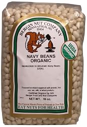 Bergin Nut Company Organic Navy Beans, 16-Ounce Bags (Pack of 6)