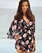 Floral-print mesh cover-up