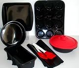 from WellBake Silicone Cookware Silicone Bakeware Professional 7 Pce Gourmet Gift Set + FREE Silicone Spatula: Heavy Duty Non-Stick Silicone + 10 Year Guarantee (Model 201139)