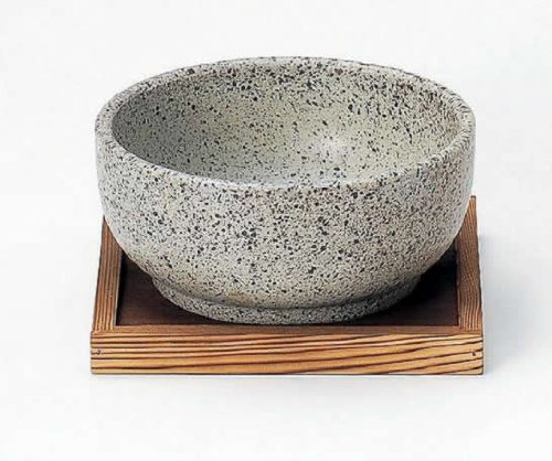 直火ＯＫ！！　石目　ビビンバ鍋　敷き台付き　18ｃｍ【万古焼】