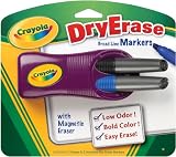 Crayola Dry-Erase Broad Line Markers & Magnetic Eraser Black/Blue