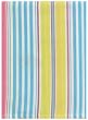 Durable Flat Weave 100% Cotton Colorful Blue and Yellow Striped Dishtowel 18" X 28" Set / 6