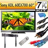 Sony KDL-60EX700 1080P 60 Inch LCD HDTV With The Super Sleek HDTV Accessory Kit Includes Professional Super Sleek & Slim Flat Mount + (2) 6FT Hdmi 1.3B Cables, 6FT Audio Interconnect Cable Screen Cleaner + Surge Protector