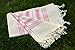 Dandelion - Ivory Basic Pattern - 100% Naturally-Dyed Cotton Turkish Towel Peshtemal - 71x39 Inches - Pink