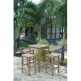 Avalon 5 Piece Square Bar Table Set with New Montego Bar Chair