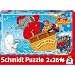 Schmidt Spiele - Benjamin Blmchen als Lokomotivfhrer/auf See, 2x26 Teile Puzzle