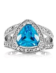 Celebrity Star Emitations Alexandrines Trillion Cut Blue CZ Ring Size 7