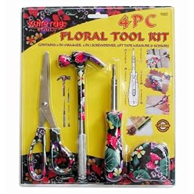 KR Tools 95025 Pro Series 4-Piece Floral Tool Kit (Colors May Vary) by KR Tools