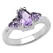 1.40 Carat Genuine Amethyst Sterling Silver Ring
