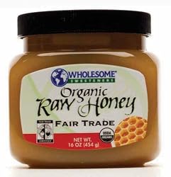 Wholesome Sweeteners Organic Fair Trade Raw Honey, 16 Ounce Jars (Pack of 3)