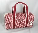 Dior Handbags (Red/White) CPD44216 Coated Canvas Trotter Small Duffle Bag